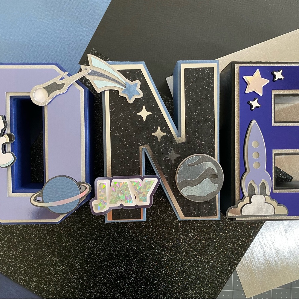3D “One” letters for birthday